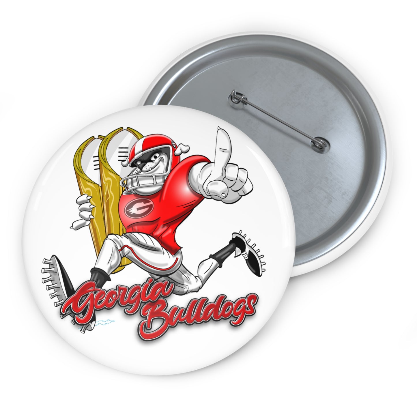 Georgia Bulldogs Pin Buttons | Sports Team Button Badges, Gift for Fans, College Spirit Accessories, Game Day Gear, Sporty Flair