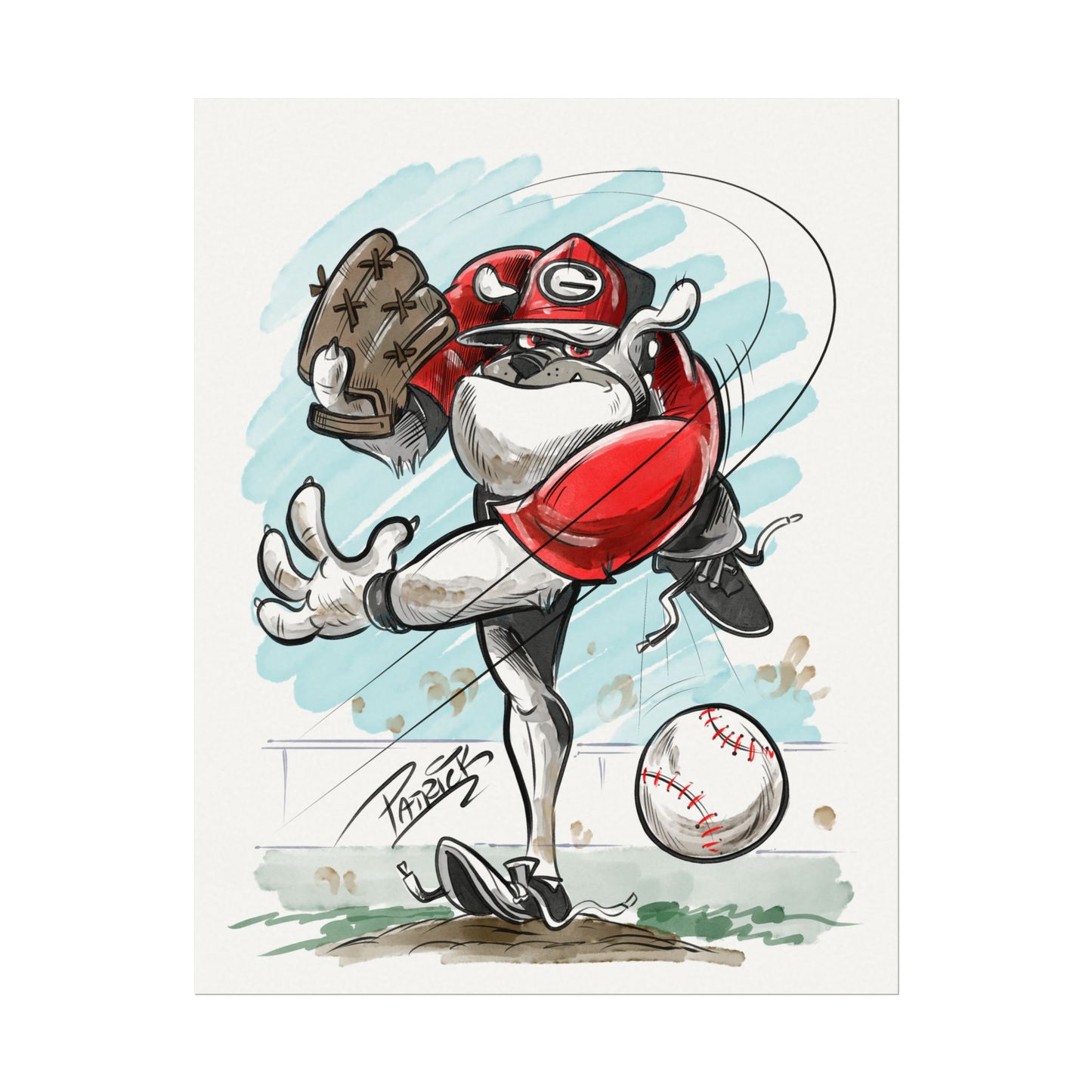 UGA Baseball 11x14 poster, Sports Decor, Unique Gift for Athletes, Kids Room Wall Art, Perfect for Sports Enthusiasts