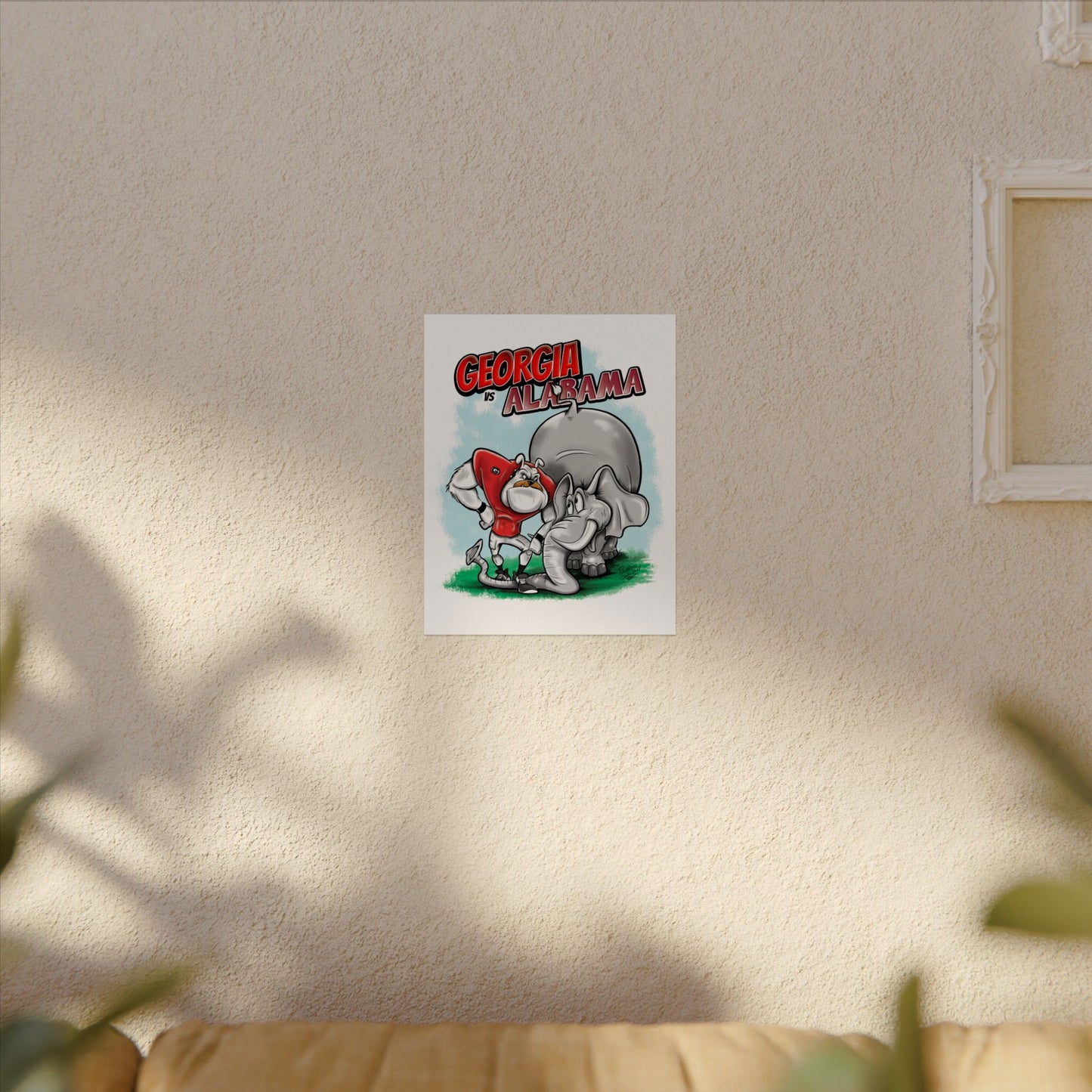 Georgia vs Alabama Sport Art Print, College Football Poster, Game Day Decor, Fan Art, Unique Wall Art