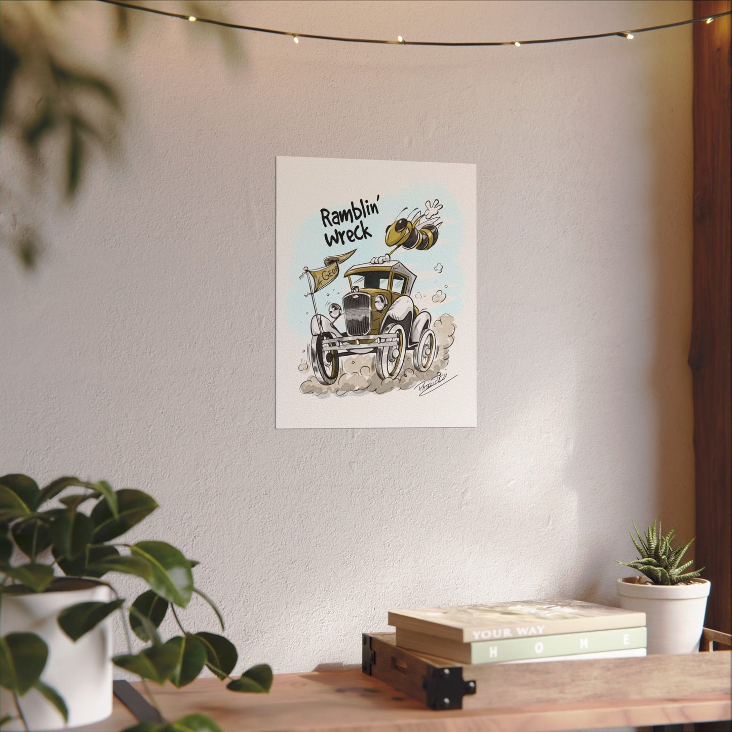 Ga Tech Ramblin' Wreck Print
