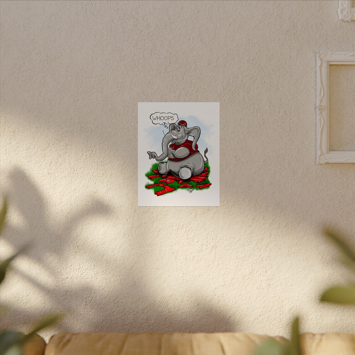 Alabama UGA House Print, Whimsical Art for Animal Lovers, Cute Nursery Decor, Fun Gift for Kids, Home Wall Art