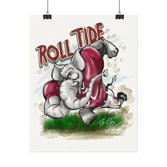 Roll Tide Alabama Art Poster, Fun Wall Decor for College Students, Sports Enthusiasts, Game Day Decor, Branded Art Prints, Unique Gifts
