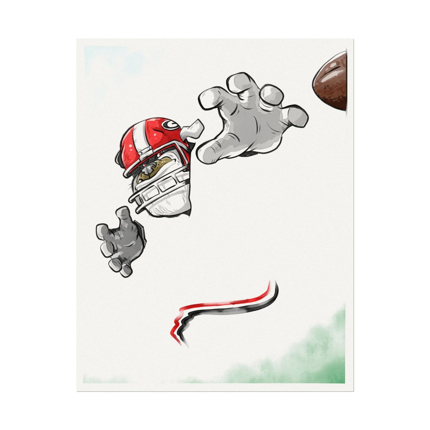 UGA Bulldog Football Wall Art Prints, Sports Poster, Game Day Decor, University of Georgia Team Spirit Decor