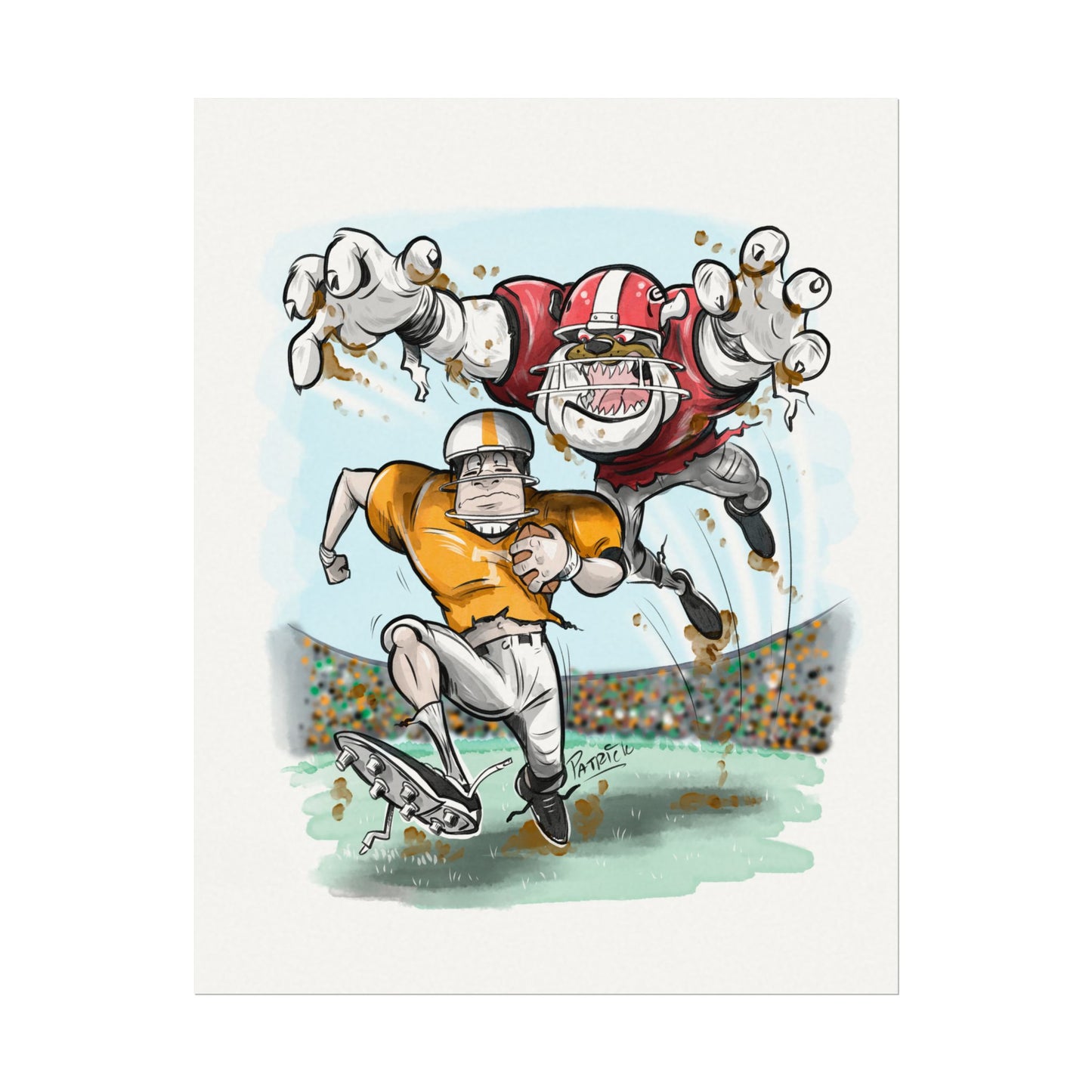 UGA Tackle Tennessee Art Print, CollegeFootball Decor, Athlete Wall Art, Gift for Sports Lovers, Gameday Poster