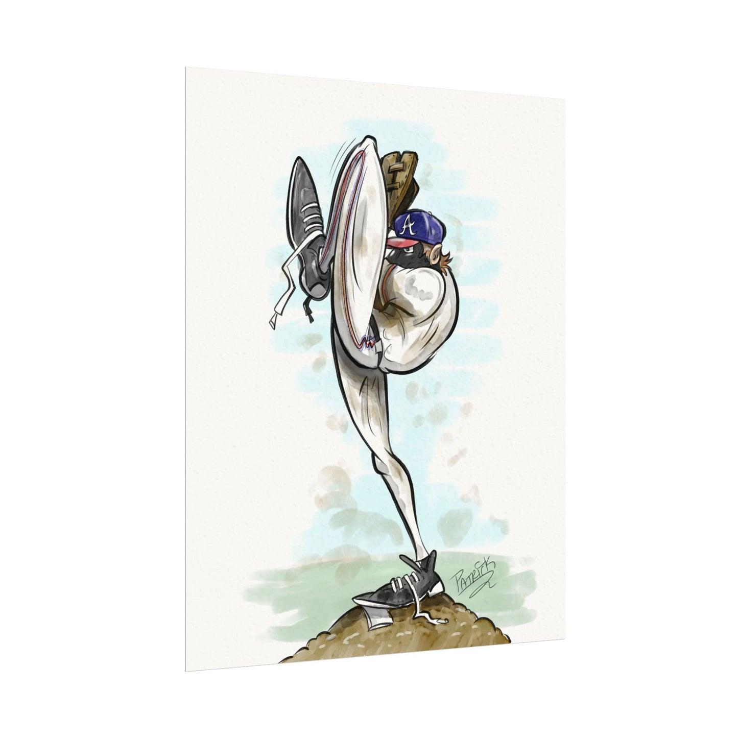 Atlanta Braves Pitcher Art Prints, Unique Home Decor, Baseball Decor, Gift for Sports Lovers, Fun Room Artwork