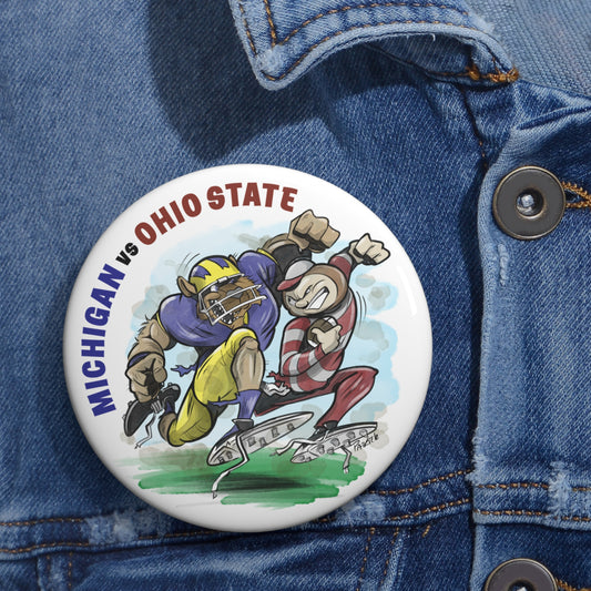 Michigan vs Ohio State gameday Buttons - Fan Pins, Michigan vs Ohio State, Gift for Sports Fans, Button Badges, Collectible Accessories
