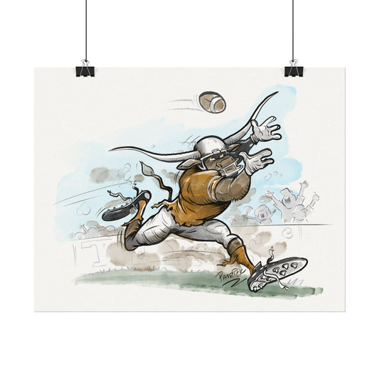 11x14 Texas Longhorn Poster, Football Art Prints, Game Day Decor, Athletic Wall Art, Unique Gifts for Sports Fans