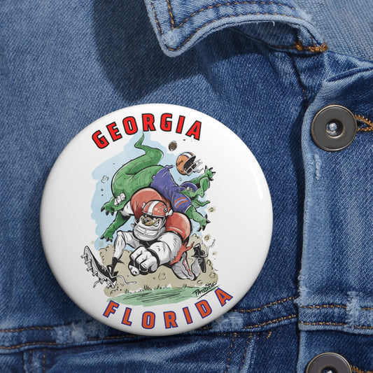 Gameday Sports Pin Button - Georgia vs Florida Football Design