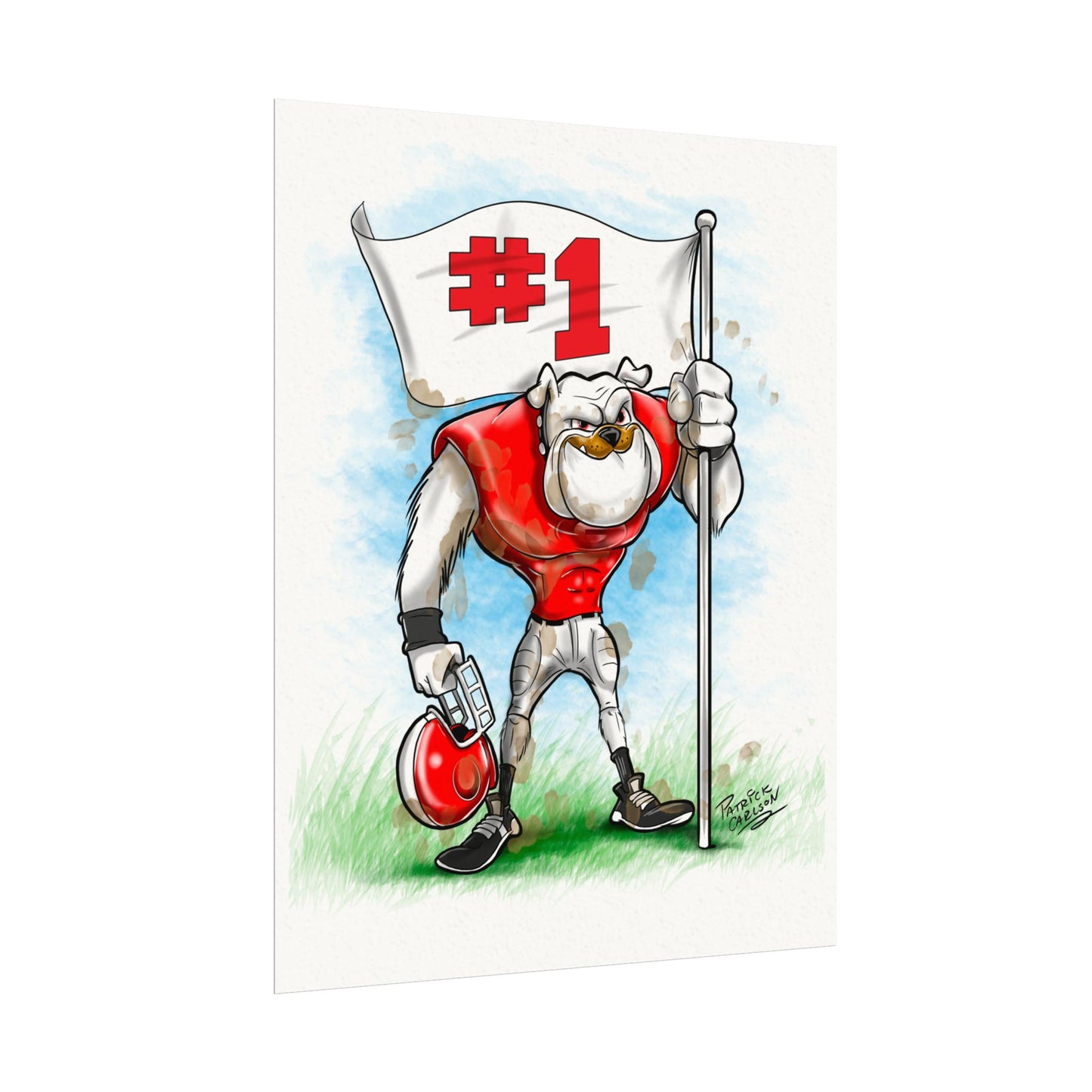 UGA #1 Team Poster Print, Georgia Bulldog Art, Home Decor, Gift for Sports Lovers, Canvas Art Print