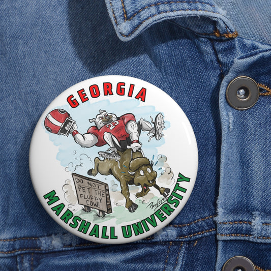 UGA Marshall University - Fun Bulldog Art, College Spirit, Sports Merchandise, Team Pride Buttons, Unique Accessories