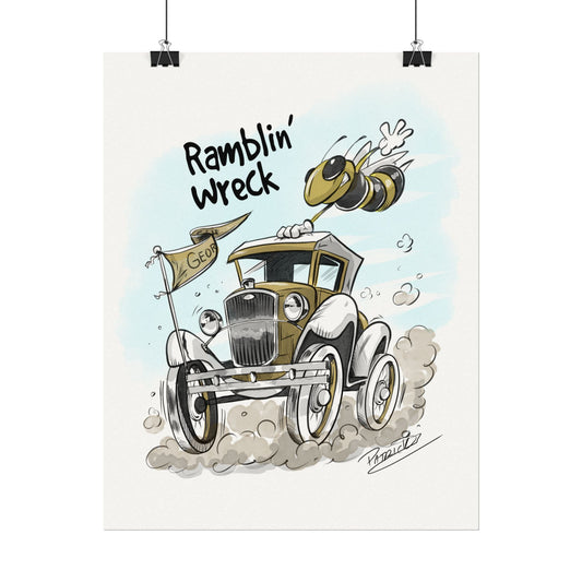 Ga Tech Ramblin' Wreck Print