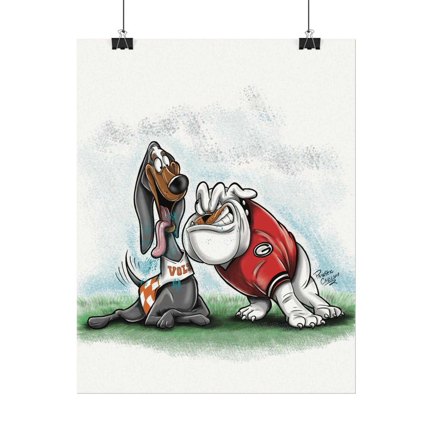 UGA vs Tennessee Vols 11x14 Posters, Bulldogs, College football, Gifts for Pet Owners, Animal Art, Dog Fan Art