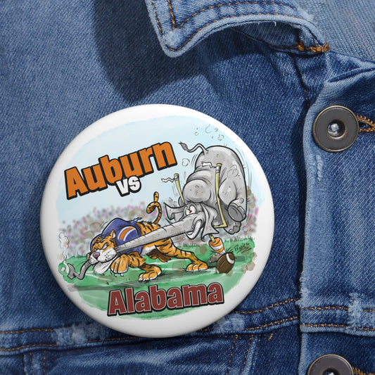 Auburn vs Alabama Gameday Buttons, Auburn vs Alabama, Fan Pins, Game Day Accessories, Sports Collectibles