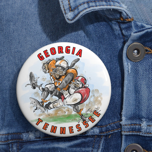 Gameday Football Team Pin Buttons - Tennessee vs Georgia