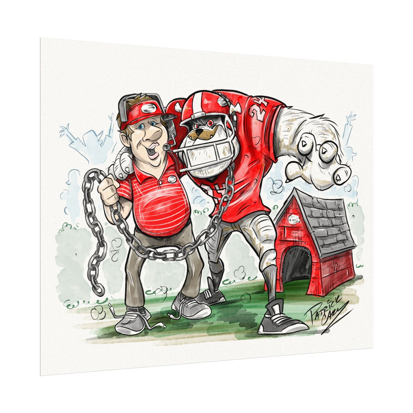 UGA Coach Art, Unique Gift for Sports Fans, Room Decor, College Football Art, Team Spirit Decor, Game Day Decoration