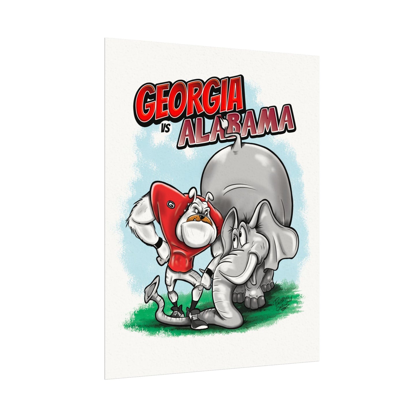 Georgia vs Alabama Sport Art Print, College Football Poster, Game Day Decor, Fan Art, Unique Wall Art