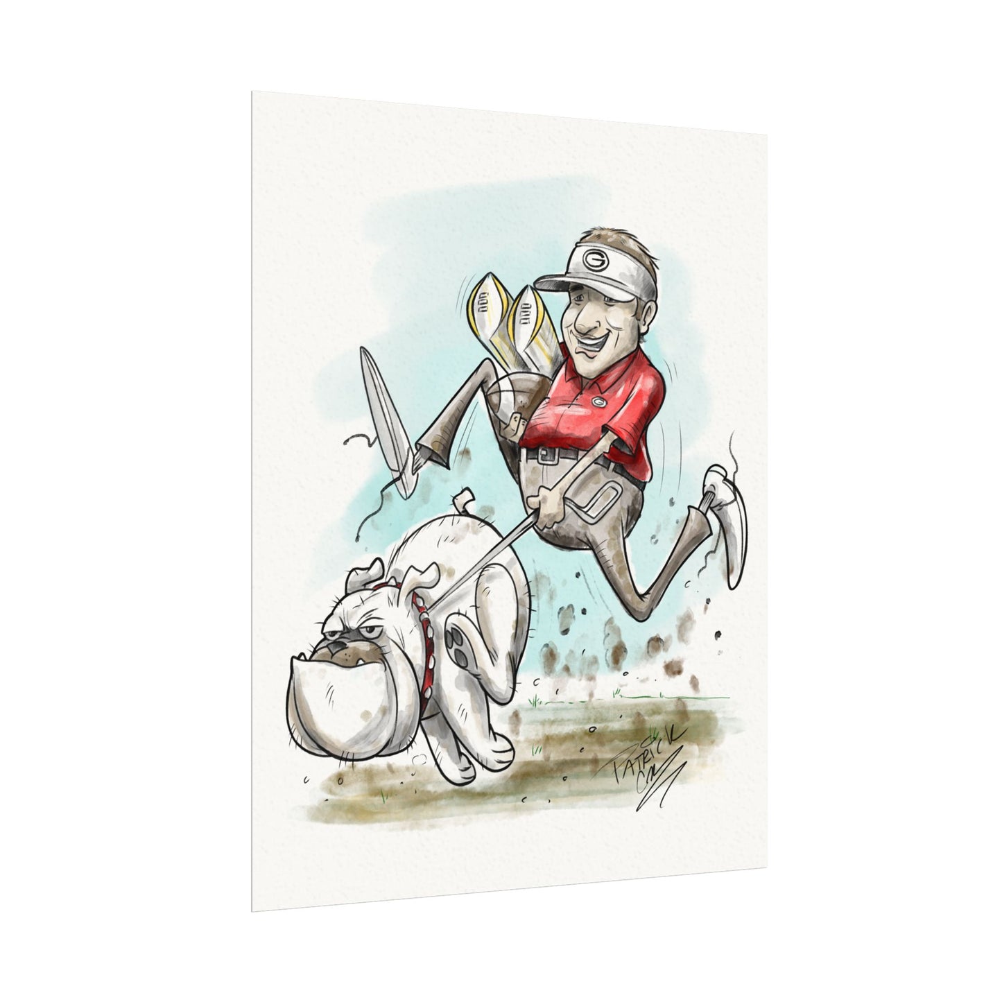 Kirby and UGA 11x14 poster - Playful Artwork for Golf Lovers, Unique Wall Decor, Gift for Pet Owners, Fun Home Decoration, Dog Lovers Art
