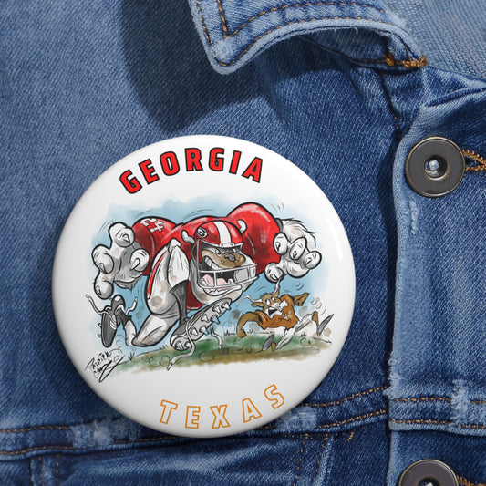 Gameday Georgia Texas Bulldog Pin Button - Unique Sports Merchandise