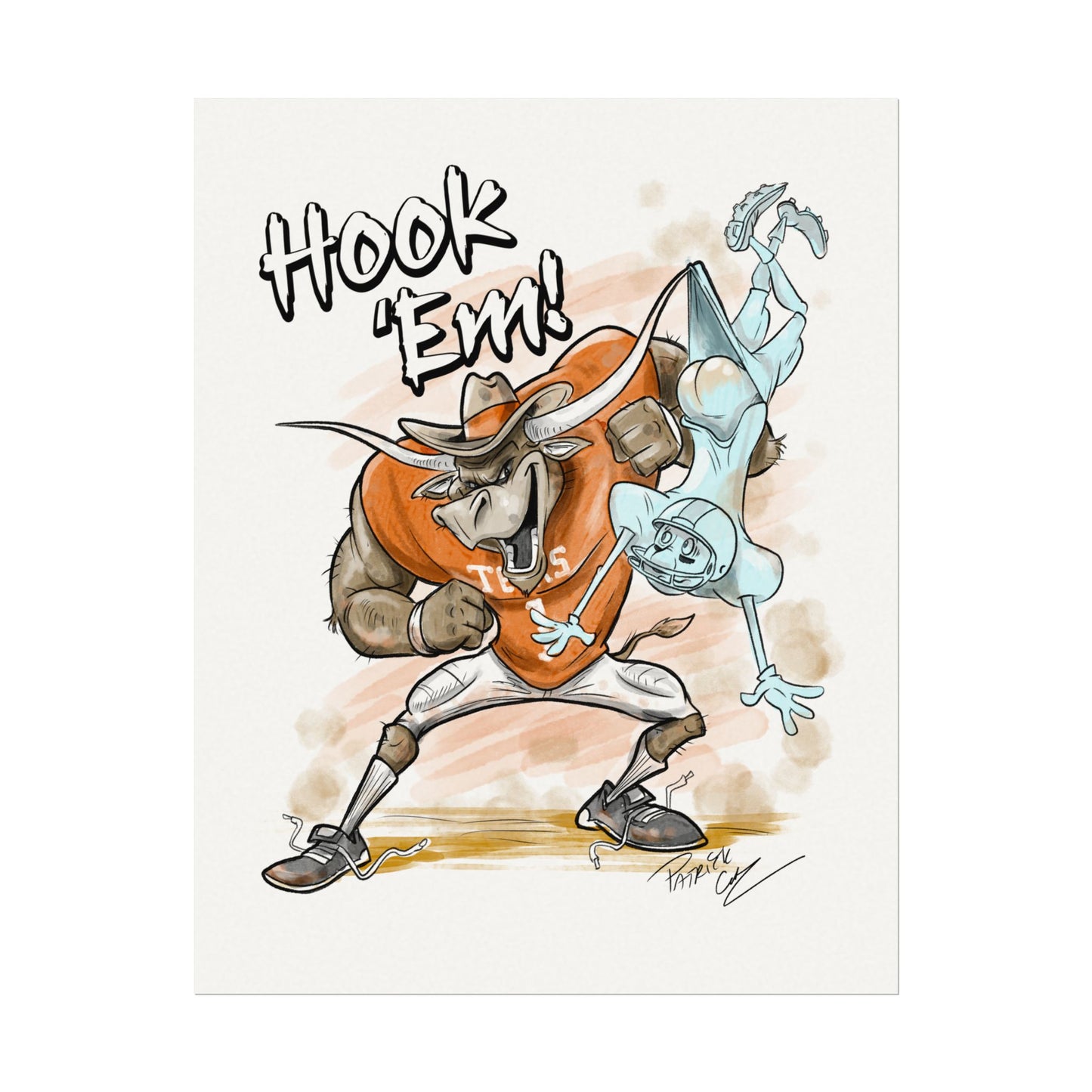 Texas Longhorns poster | Hook 'Em Artwork, Texan Decor, College Sports Wall Art, Gift for Students & Alumni