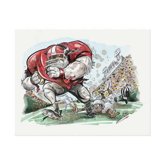 UGA Football poster 11x14, Sports Decor, Colorful Wall Art, Gift for Sports Fans, Unique Home Decor, Textured Watercolor Design