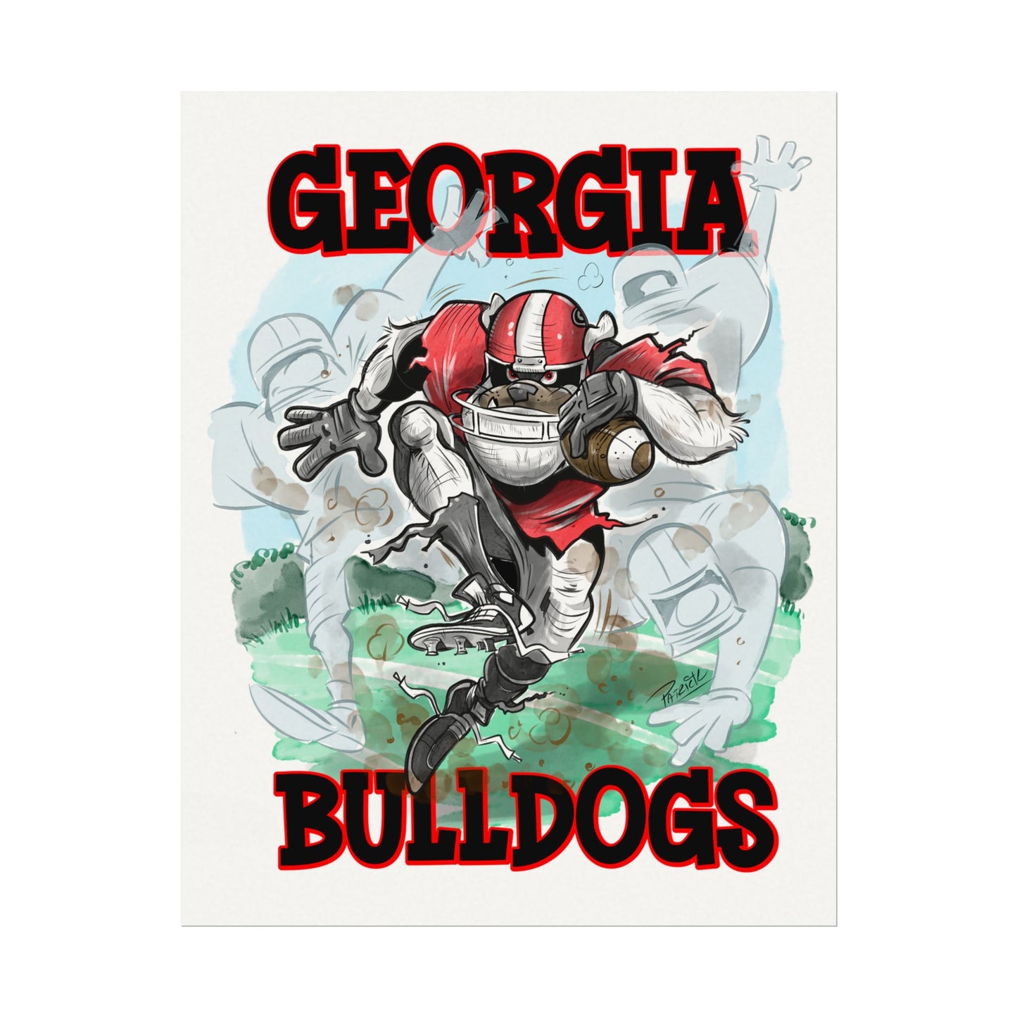 UGA Bulldogs Poster Art Print, Georgia Bulldogs Fan Decor, College Wall Art, Game Day Decoration, Gift for Sports Lovers