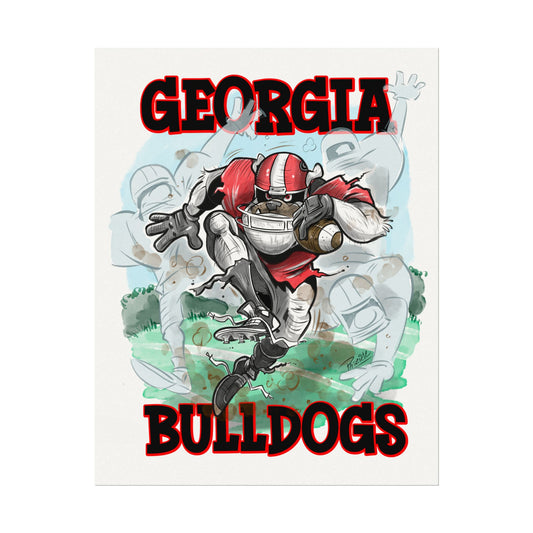 UGA Bulldogs Poster Art Print, Georgia Bulldogs Fan Decor, College Wall Art, Game Day Decoration, Gift for Sports Lovers