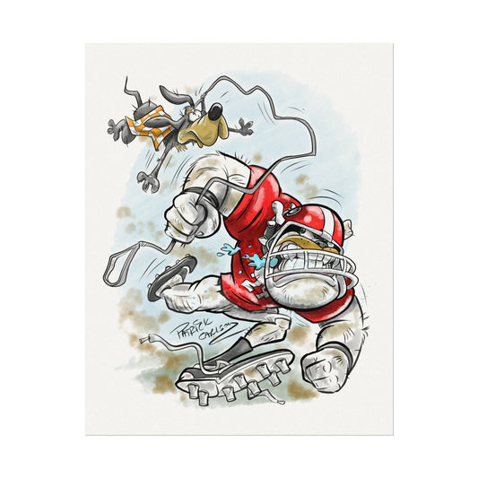 UGA vs Tennessee poster - Whimsical Wall Decor, Perfect for Game Rooms, Sports Lovers