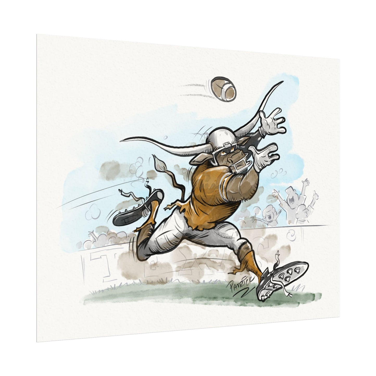 11x14 Texas Longhorn Poster, Football Art Prints, Game Day Decor, Athletic Wall Art, Unique Gifts for Sports Fans