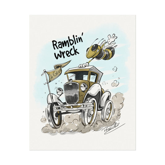 Ga Tech Ramblin' Wreck Print