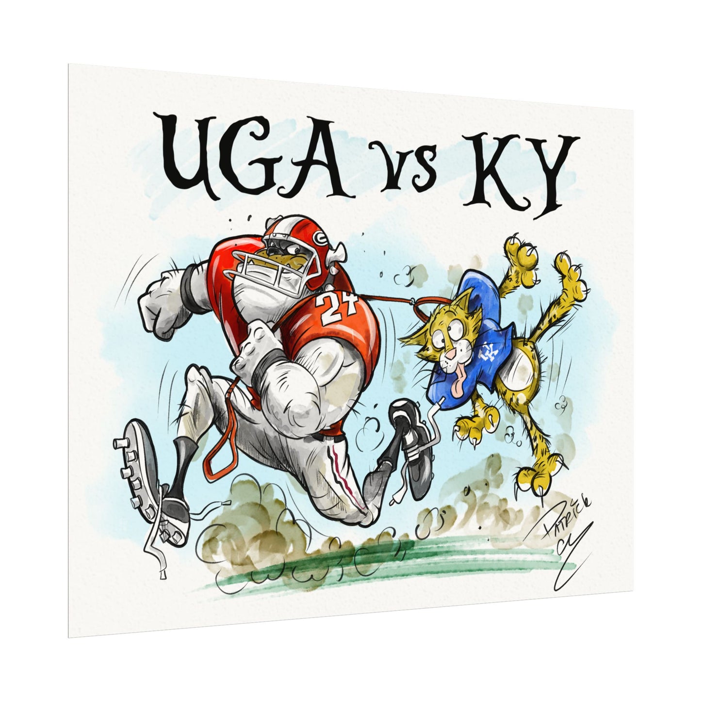 UGA vs Kentuckey Wildcats 11x14 poster, UGA vs KY Poster, College Football Wall Art, Gift for Sports Fans, Unique Home Decor