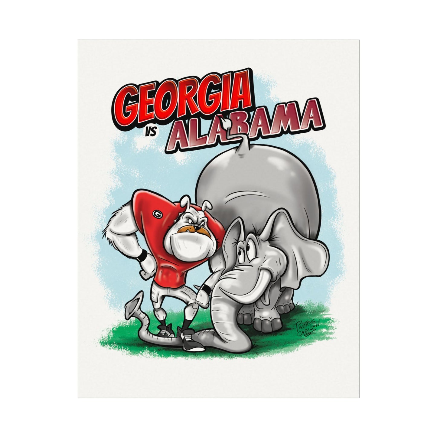 Georgia vs Alabama Sport Art Print, College Football Poster, Game Day Decor, Fan Art, Unique Wall Art