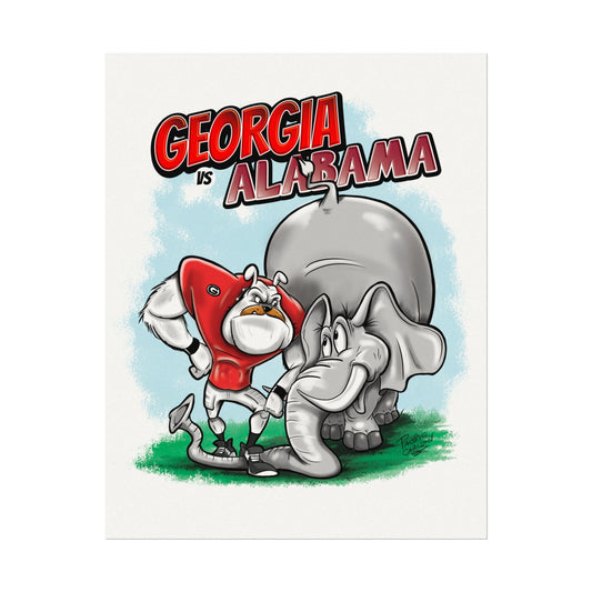 Georgia vs Alabama Sport Art Print, College Football Poster, Game Day Decor, Fan Art, Unique Wall Art