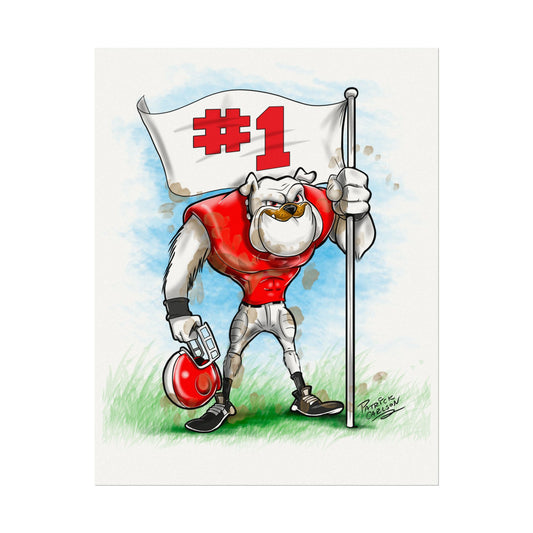 UGA #1 Team Poster Print, Georgia Bulldog Art, Home Decor, Gift for Sports Lovers, Canvas Art Print