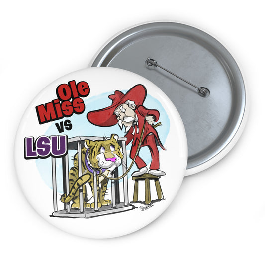 LSU vs Ole Miss Pin Buttons, Game Day Accessories, Ole Miss vs LSU, College Fan Gear, Personalized Button Designs