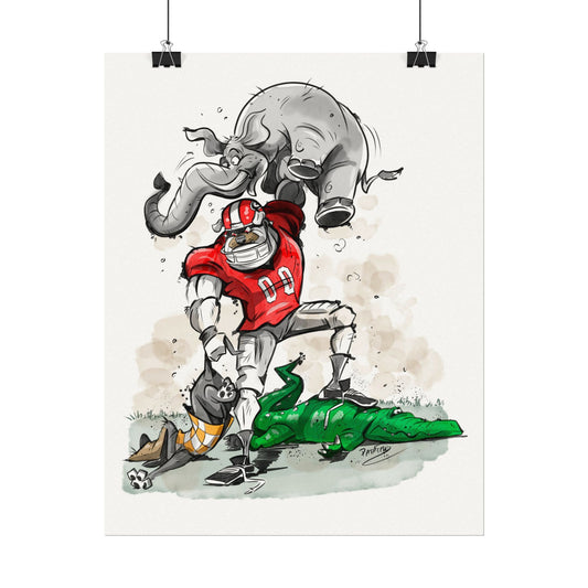 SEC Rivals, UGA, Playful Decor for Sports Fans, Unique Gift for Gamers, Creative Home Office Decoration, Fun Wall Decor