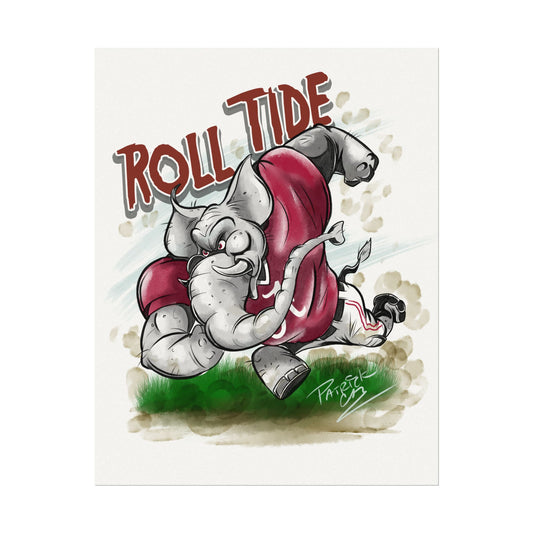 Roll Tide Alabama Art Poster, Fun Wall Decor for College Students, Sports Enthusiasts, Game Day Decor, Branded Art Prints, Unique Gifts