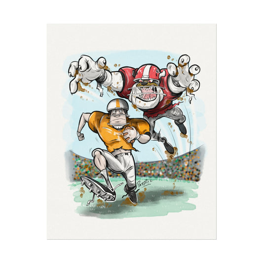 UGA Tackle Tennessee Art Print, CollegeFootball Decor, Athlete Wall Art, Gift for Sports Lovers, Gameday Poster