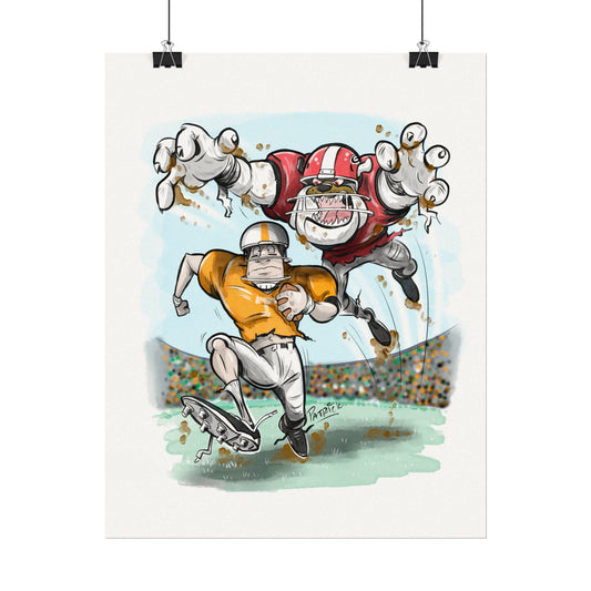 UGA Tackle Tennessee Art Print, CollegeFootball Decor, Athlete Wall Art, Gift for Sports Lovers, Gameday Poster