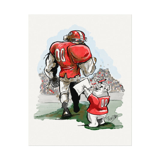 UGA Dreamer Print, College Football Poster, Sports Decor, Gift for Fans, Wall Art for Home or Office
