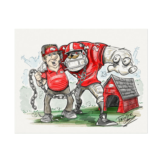 UGA Coach Art, Unique Gift for Sports Fans, Room Decor, College Football Art, Team Spirit Decor, Game Day Decoration