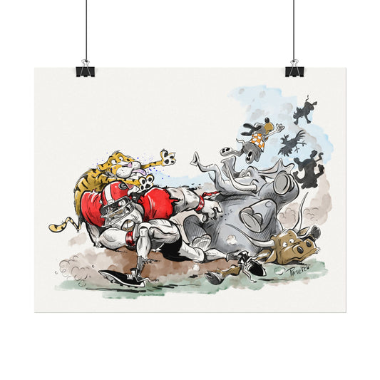 Georgia Bulldog Posters, Fun Wall Art for FootballLovers, Kid's Room Decor, Unique Gift for Birthdays, Playful Art Prints