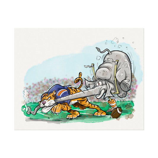 Auburn vs Alabama Art Print, College Team Decor, Game Day Wall Art, Unique Gift for Sports Fans, College football