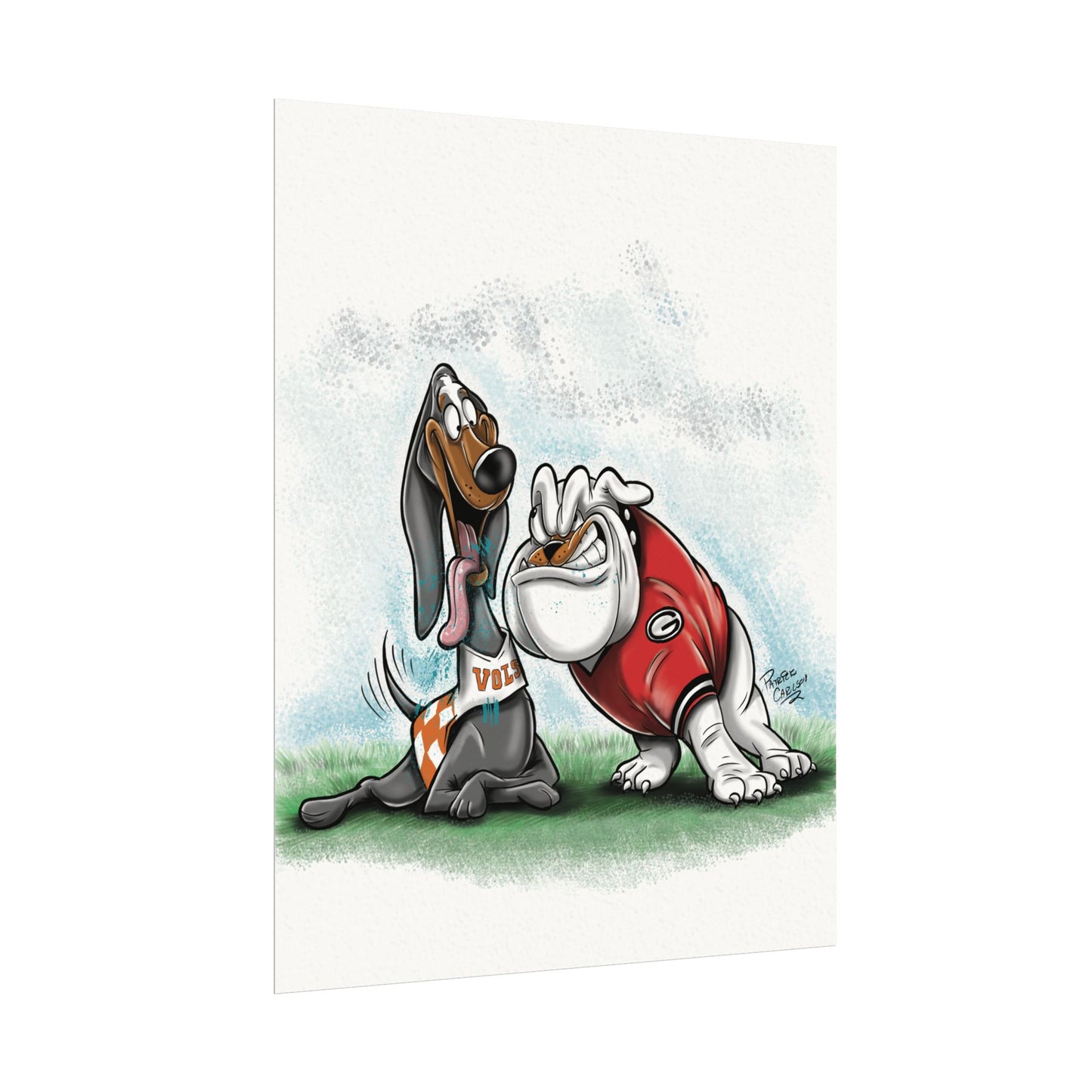 UGA vs Tennessee Vols 11x14 Posters, Bulldogs, College football, Gifts for Pet Owners, Animal Art, Dog Fan Art