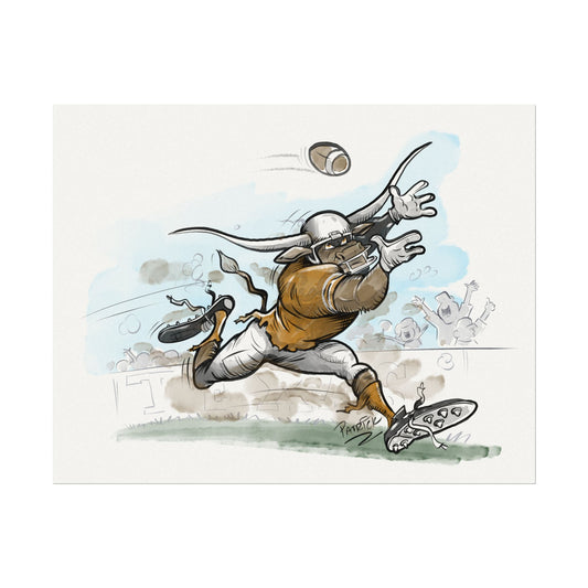 11x14 Texas Longhorn Poster, Football Art Prints, Game Day Decor, Athletic Wall Art, Unique Gifts for Sports Fans