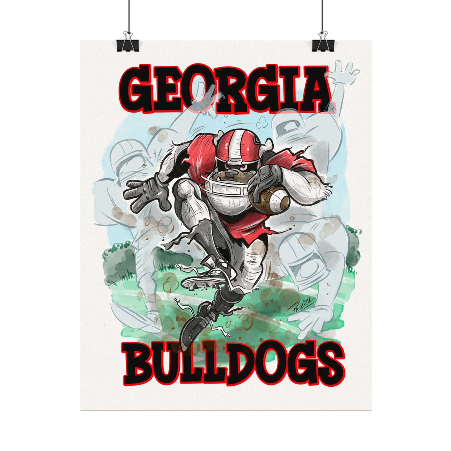 UGA Bulldogs Poster Art Print, Georgia Bulldogs Fan Decor, College Wall Art, Game Day Decoration, Gift for Sports Lovers