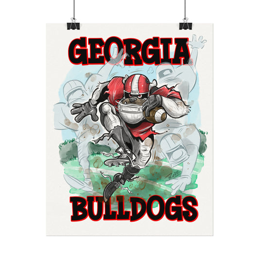 UGA Bulldogs Poster Art Print, Georgia Bulldogs Fan Decor, College Wall Art, Game Day Decoration, Gift for Sports Lovers