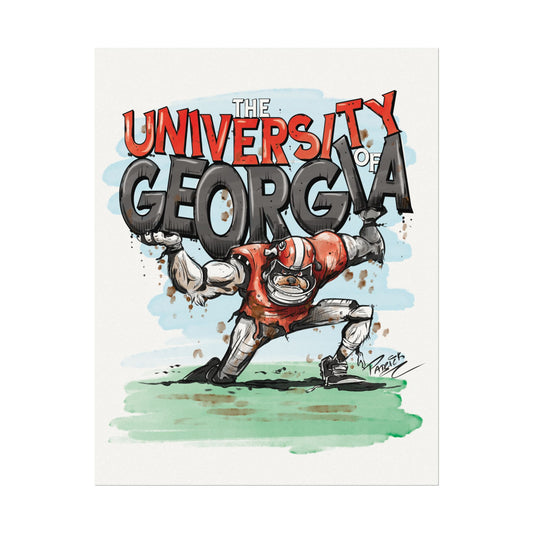 University of Georgia 11x14 Watercolor Poster, Sports Art for Fans, College Wall Decor, Game Day Decor, Unique Gift Idea