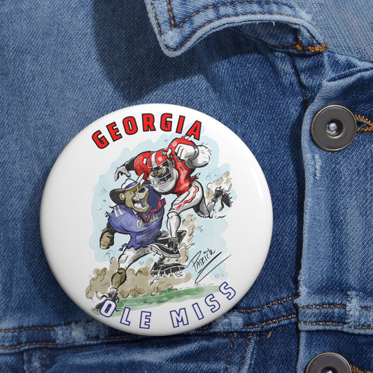 Gameday Pin Buttons Featuring College Football Rivalry Designs, Sports Team Pride, Collectible Badges, Fan Gear for Game Day, Unique [...]