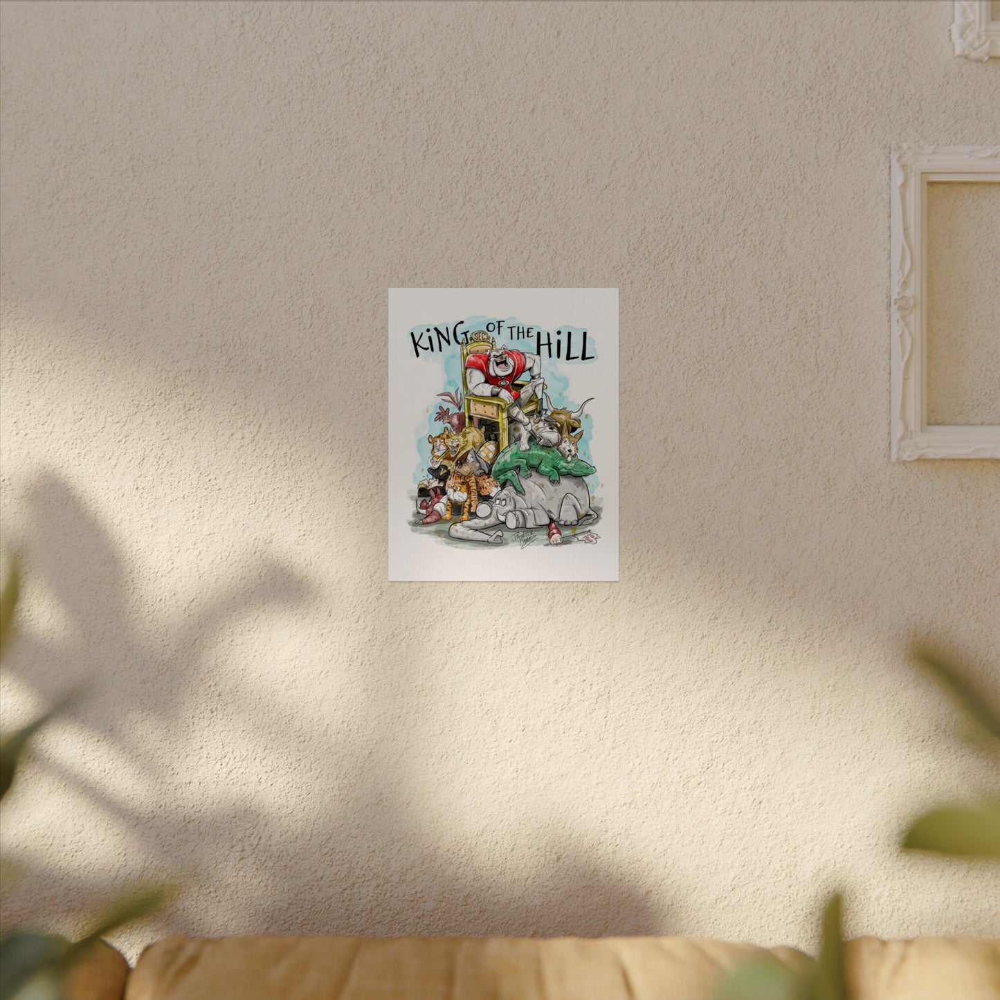 UGA King of the SEC Poster, King of the Hill Artwork, Unique Football Print, Sports Room Accent