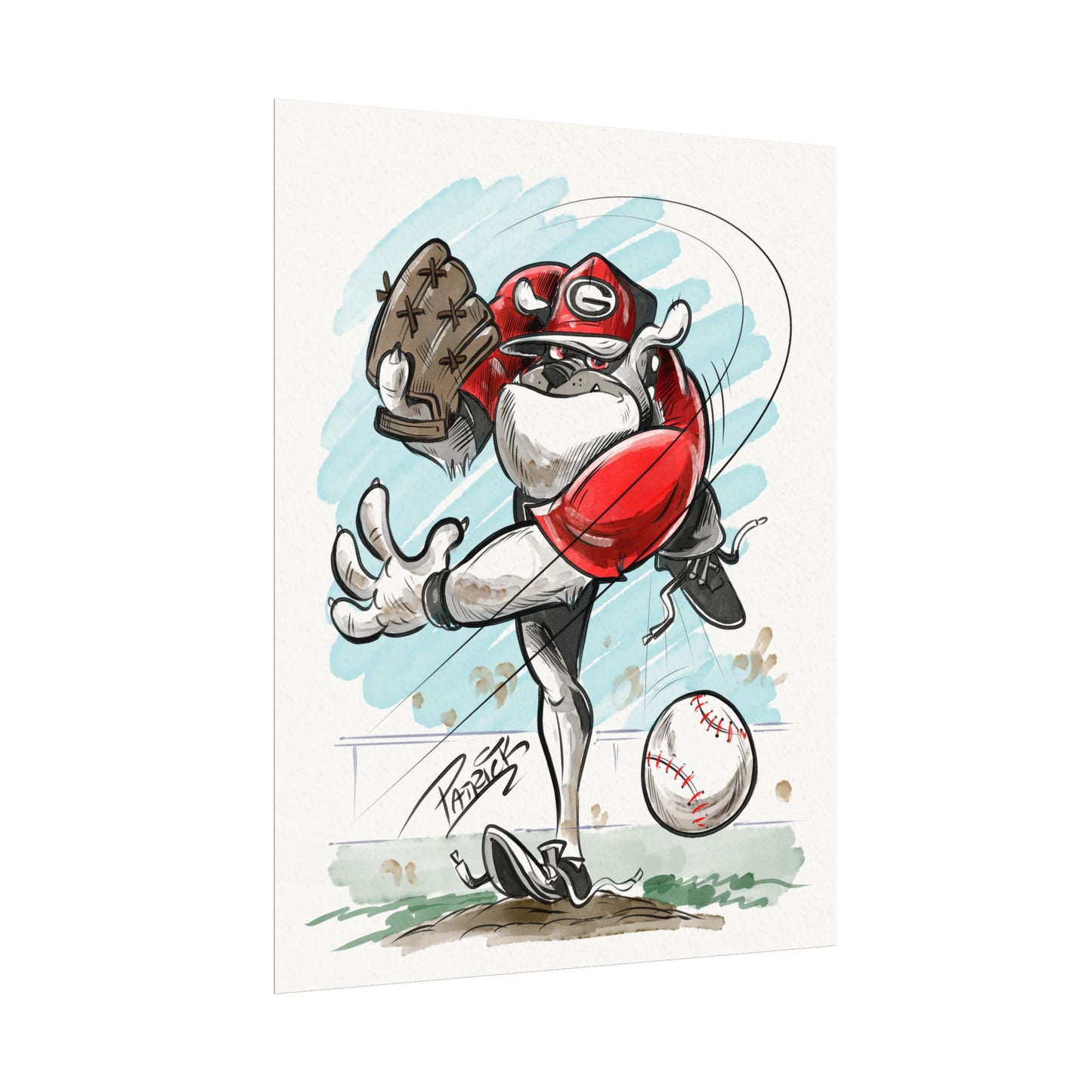 UGA Baseball 11x14 poster, Sports Decor, Unique Gift for Athletes, Kids Room Wall Art, Perfect for Sports Enthusiasts